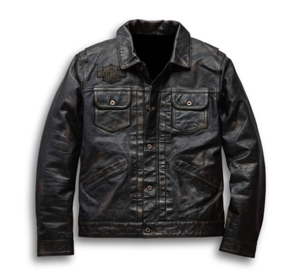 Harley Davidson Digger Black Leather Jacket - Image 2