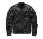 Harley Davidson Embossed Logo Padded Leather Jacket - Image 2