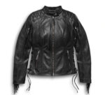 Harley Davidson Motorcycle Fringed Leather Jacket - Image 2