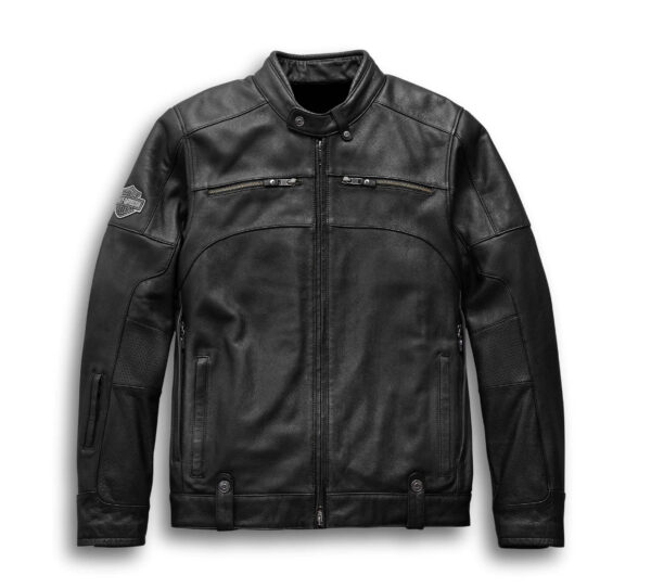 Harley Davidson Motorcycle Leather Black Jacket - Image 2
