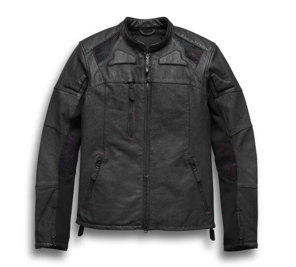 Harley Davidson Motorcycle Perforated Leather Jacket - Image 2