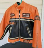 Harley Davidson No.1 Black Orange Race Leather Jacket