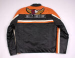 Harley Davidson Orange Black Leather Jacket