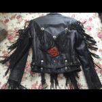 Harley Davidson Patch Black Fringe Leather Jacket