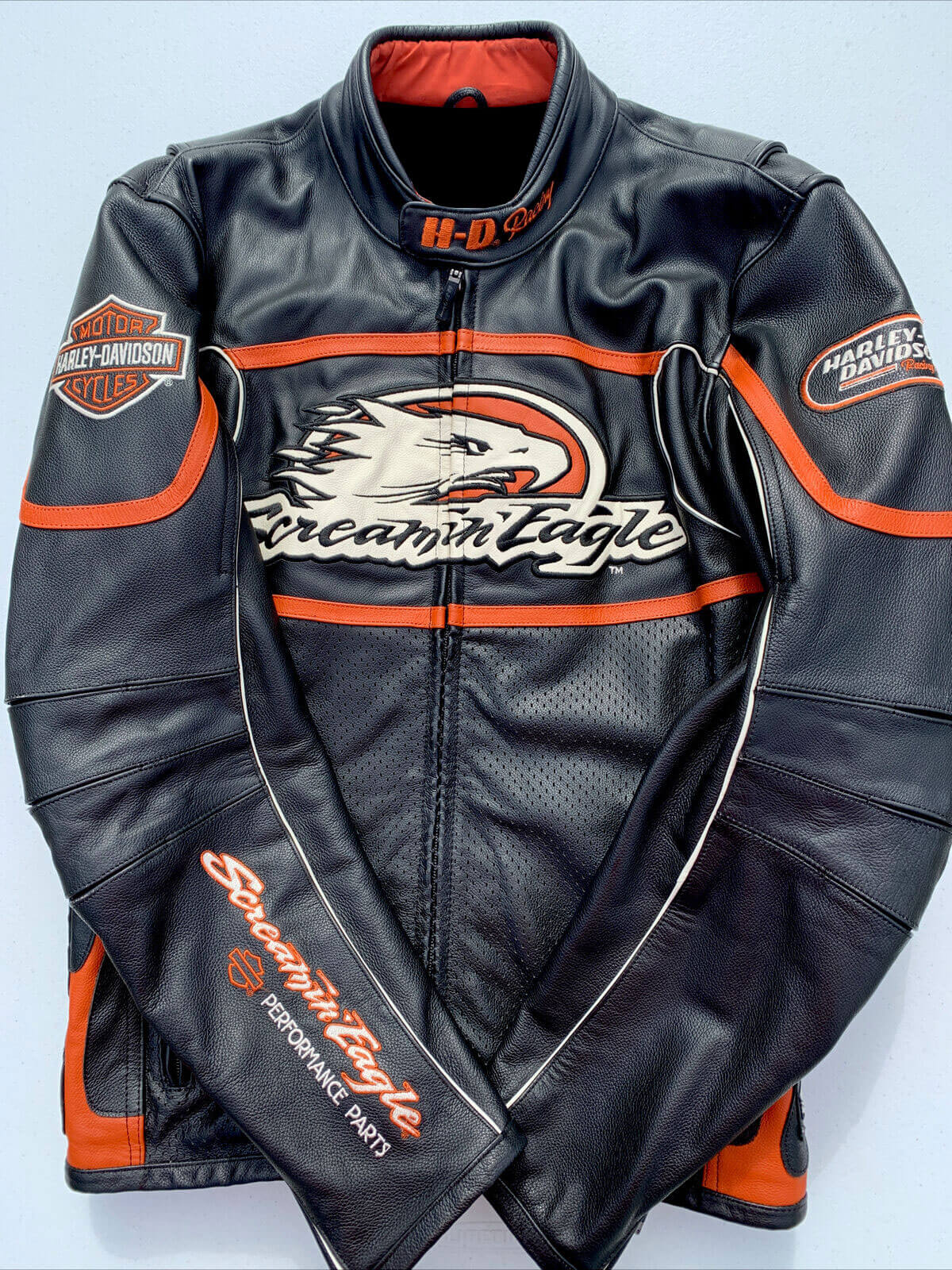 Harley-Davidson-Raceway-Screamin-Eagle-Leather-Jacket-1.jpg Harley Davidson Raceway Screamin Eagle Leather Jacket - Image 1