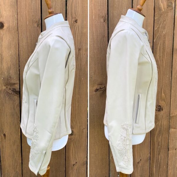 Harley Davidson Serendipity Cream Leather Jacket - Image 3