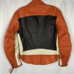 Harley Davidson Star Orange Black Racing Leather Jacket - Image 2