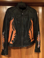 Harley Davidson Wild Flames Black Leather Jacket