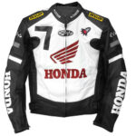 Honda Racing Black Motorcycle Leather Jacket