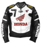 Honda Racing Black Motorcycle Leather Jacket