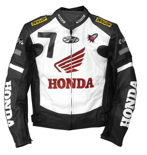 Honda-Racing-Leather-Jacket.jpg Honda Racing Black Motorcycle Leather Jacket - Image 1