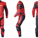 Honda Red and Black Motorcycle Racing Leather Suit