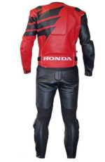 Honda Red and Black Motorcycle Racing Leather Suit - Image 3