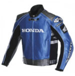 Honda Rocket Blue Motorcycle Leather Jacket For Men - Image 2