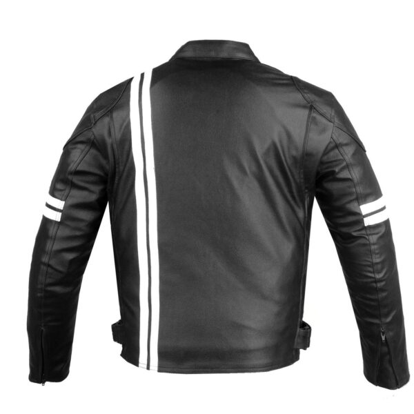 Biker Leather Jacket with Armor - Image 3