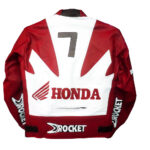 Jeo Rocket Honda Red And White Rider Leather Jacket - Image 2