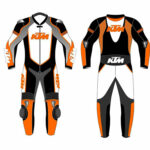 KTM Orange And Black Motorcycle Leather Suit