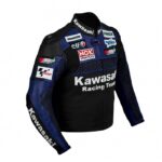 Kawasaki Blue Racing Team Motorcycle Leather Jacket - Image 3