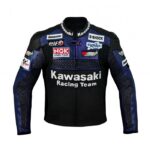Kawasaki Blue Racing Team Motorcycle Leather Jacket
