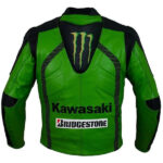 Kawasaki Green Racing Motorcycle Biker Racing Leather Jacket - Image 2