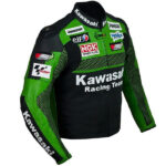 Kawasaki Green Racing Motorcycle Biker Racing Leather Jacket - Image 3