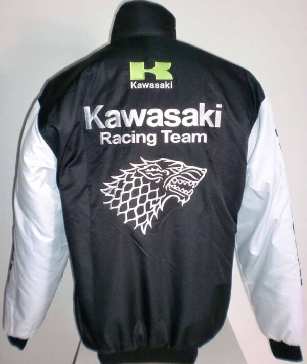 Kawasaki White And Black Wind Breaker Jacket - Image 2