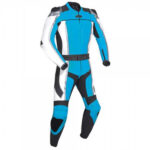 Light Blue Motorcycle Racing Leather Suit