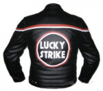 Lucky Strike Black Motorcycle Leather Jacket - Image 2