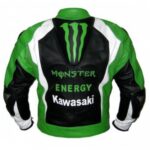 Men Green Monster Kawasaki Motorcycle Racing Leather Jacket - Image 2