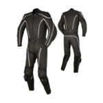 Men's Black Motorcycle Racing Leather Suit