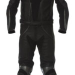 Men's Black Motorcycle Sports Racing Leather Suit