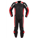 Motorcycle Black & Red Racing Leather Suit