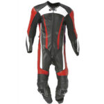 Motorcycle Black and Red Racing Leather Suit