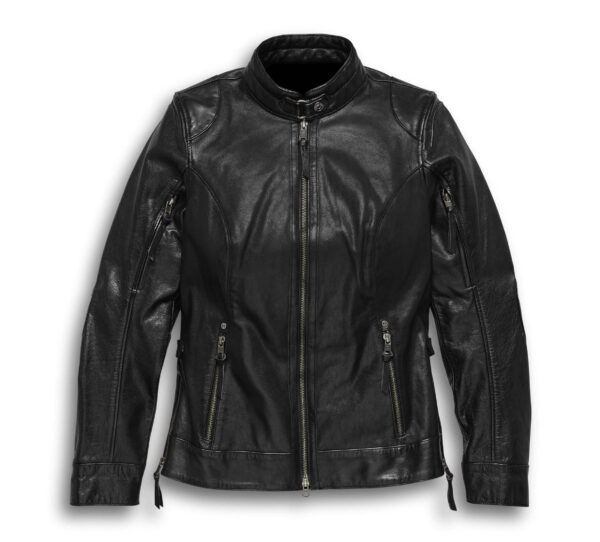 Motorcycle Harley Davidson Black Leather Jacket - Image 2