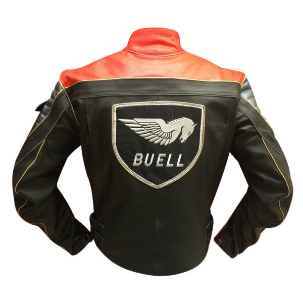 Men Buell Motorcycle Leather Jacket - Image 2