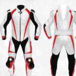 Motorcycle White Sports Racing Leather Suit