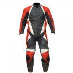 New Black Red White Motorcycle Racing Leather Suit