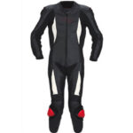 New Black and White Motorcycle Racing Leather Suit