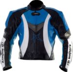 RTX Violator Sports Blue Motorcycle Leather Jacket
