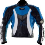 RTX Violator Sports Blue Motorcycle Leather Jacket