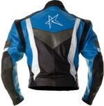 RTX Violator Sports Blue Motorcycle Leather Jacket - Image 2