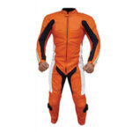 Orange Motorcycle Sports Racing Leather Suit