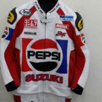 Pepsi Suzuki Motorcycle Racing Leather Jacket