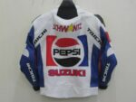 Pepsi Suzuki Motorcycle Racing Leather Jacket - Image 2