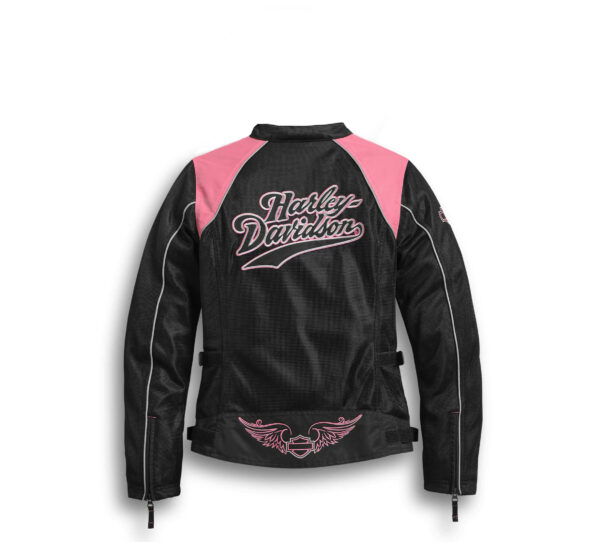 Pink Mesh Harley Davidson Riding Jacket - Image 2