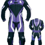Purple Motorcycle Sports Racing Leather Suit