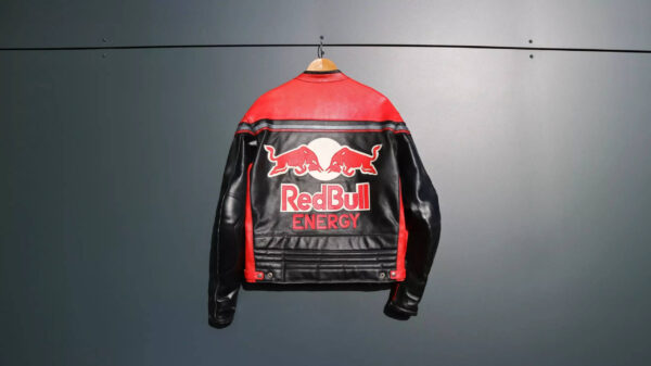 Red Bull Motorcycle Energy Edition Racing Leather Jacket - Image 2
