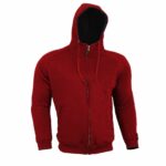 Red Motorcycle Hooded Jacket With Safety Pads