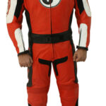 Red Motorcycle Racing Sports Leather Suit