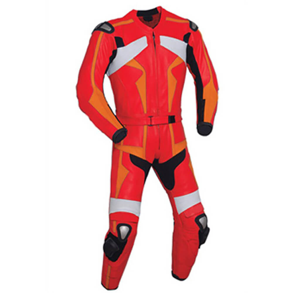 Red-and-Orange-Motorcycle-Racing-Leather-Suit.jpg Red and Orange Motorcycle Racing Leather Suit - Image 1